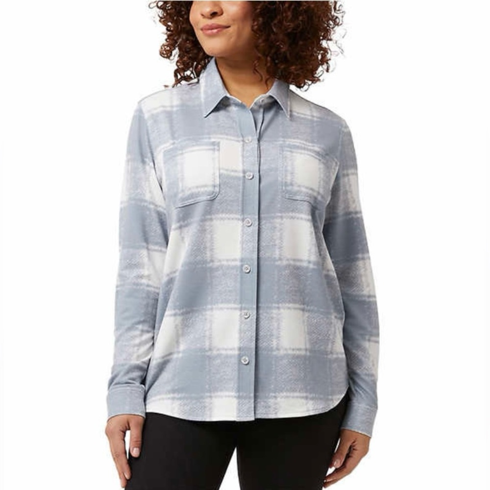 32 Degrees Ladies' Cozy Knit Button-Up Shirt, size S